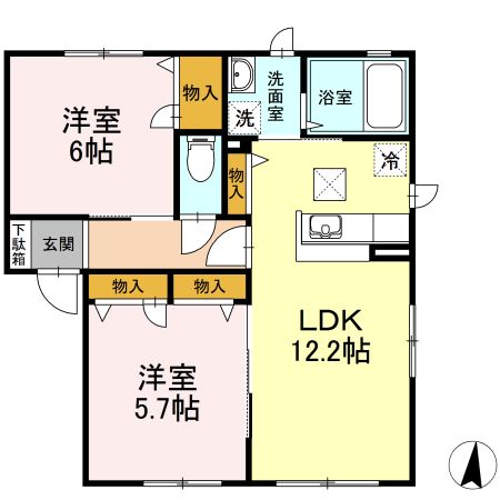 ボヌール羽屋Jの間取り