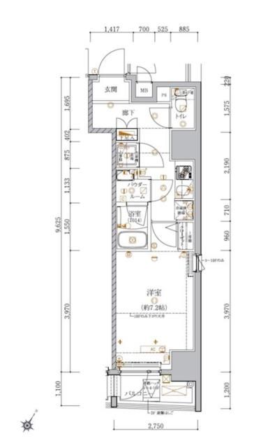 新宿区箪笥町のマンションの間取り