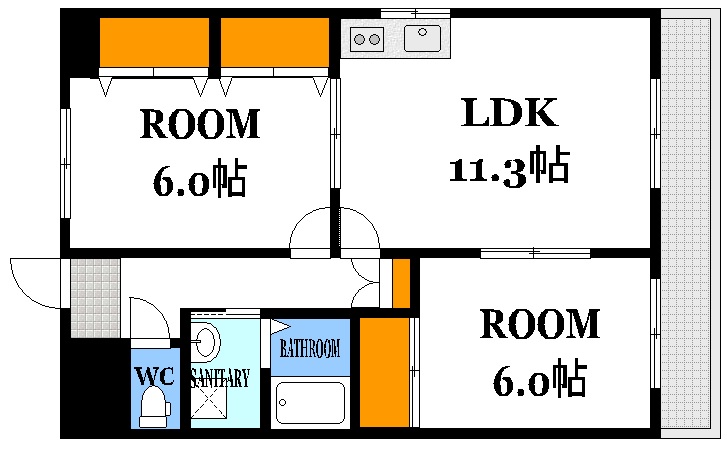 広島市中区白島中町のマンションの間取り