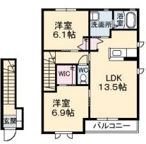 倉敷市中島のアパートの間取り