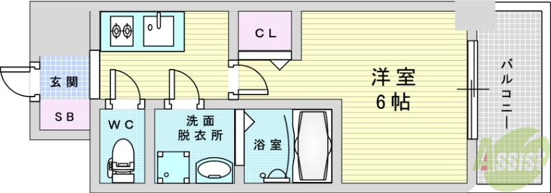 エスリードレジデンス天神橋筋六丁目の間取り