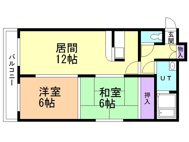 【函館市田家町のマンションの間取り】