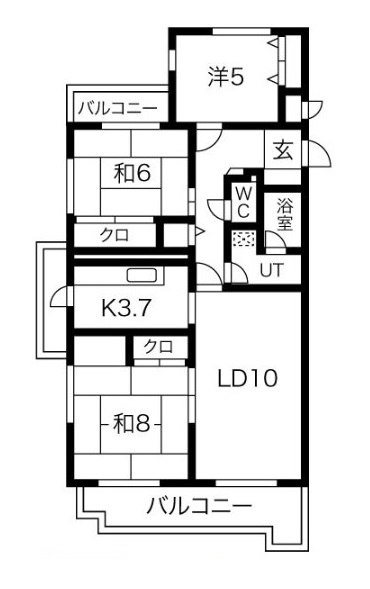 名古屋市瑞穂区萩山町のマンションの間取り