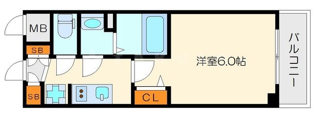 大阪市中央区釣鐘町のマンションの間取り