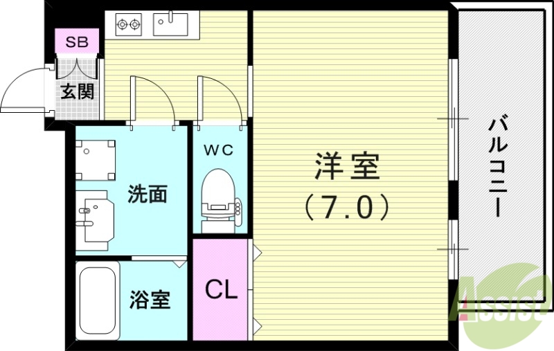 フォーリアライズ昭和南通IIの間取り