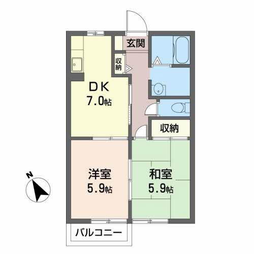 高石市東羽衣のアパートの間取り