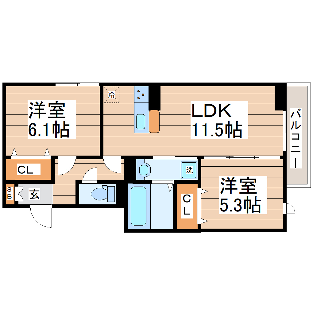 D-ROOM柏木2丁目の間取り