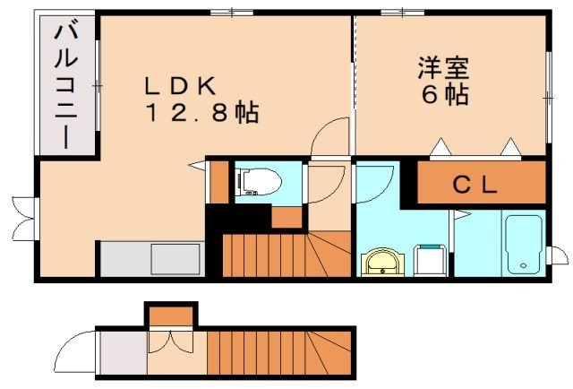 飯塚市南尾のアパートの間取り