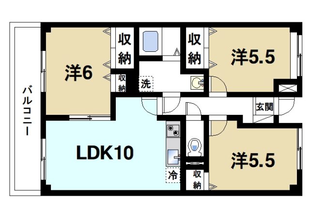 クール　ヴェルビュの間取り