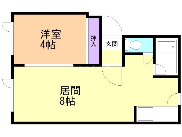 石狩郡当別町北栄町のアパートの間取り