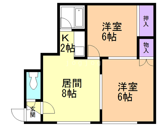 札幌市西区宮の沢三条のアパートの間取り