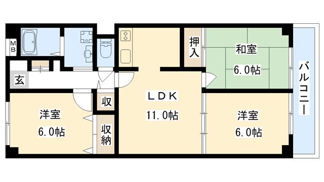 リップルメゾン富士88 II号棟の間取り