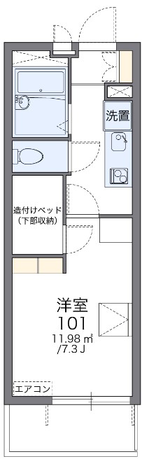 津山市山北のアパートの間取り