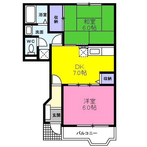 相馬市粟津のアパートの間取り