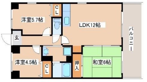 姫路市北条梅原町のマンションの間取り
