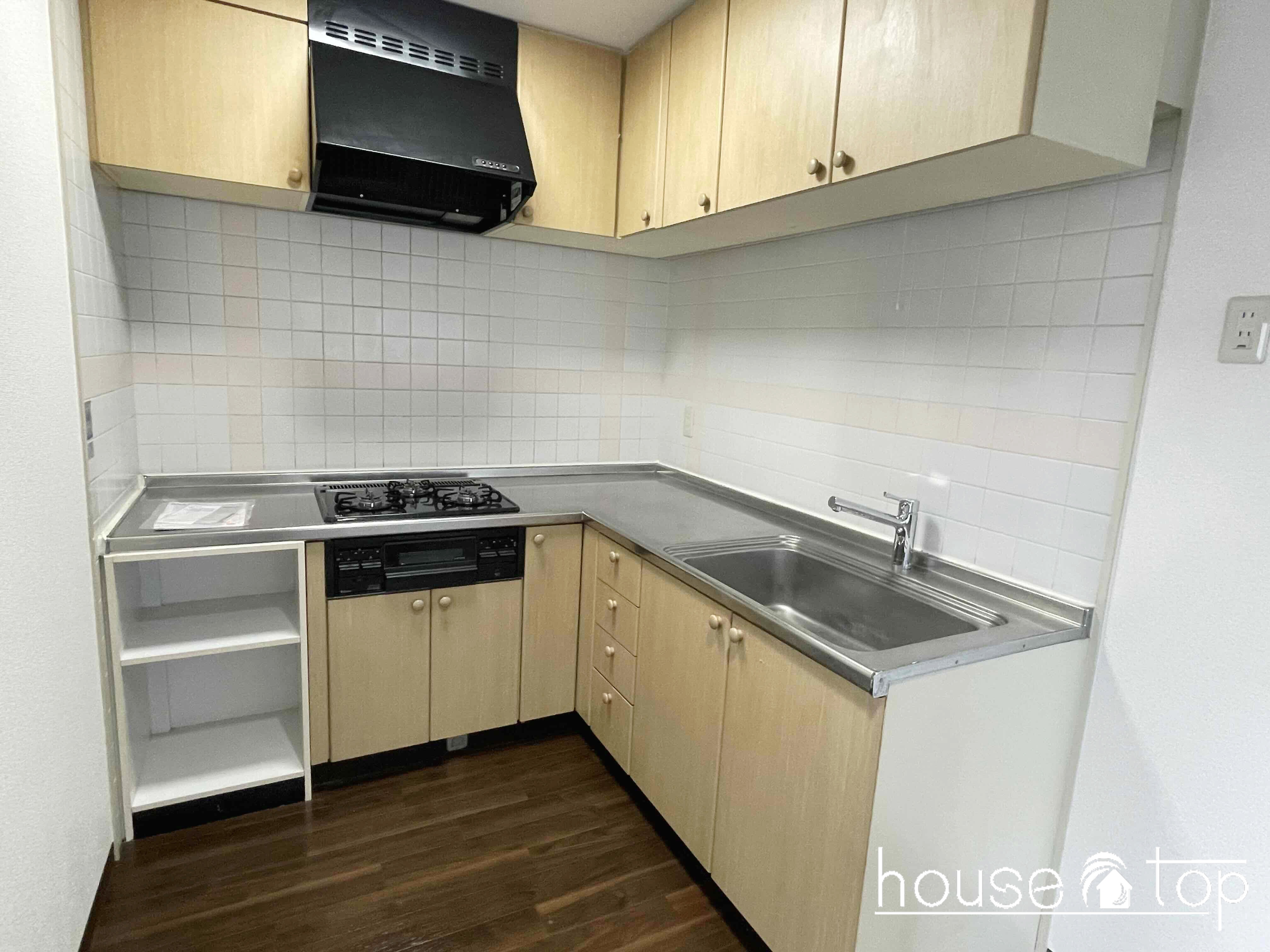 キッチン　広々Ｌ型3口ガスコンロ