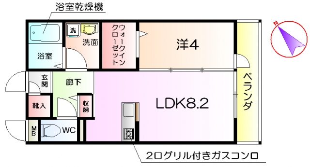 ラメゾンドゥサチの間取り写真