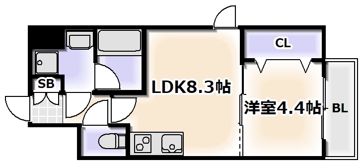 スプランディッド難波IIIの間取り写真