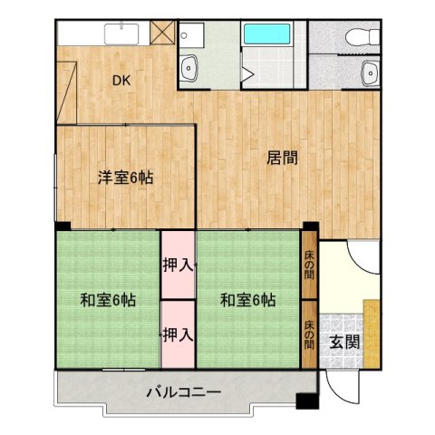 ＪＲ福塩線 横尾駅 徒歩28分 3階建 築38年の間取り写真