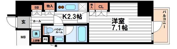 エスリードコート堺筋本町の間取り写真