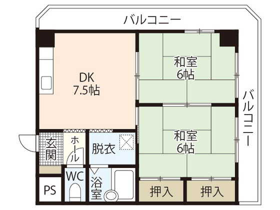 広島電鉄宇品線 市役所前駅 徒歩5分 10階建 築42年の間取り写真
