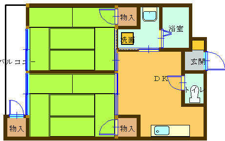 呉市焼山桜ヶ丘のマンションの間取り