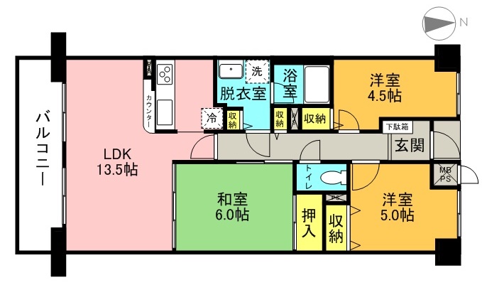 ライオンズマンション水無瀬1番館の間取り