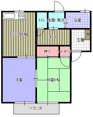 コンフォートおがたB棟の間取り