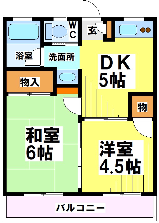 【府中市白糸台のマンションの間取り】