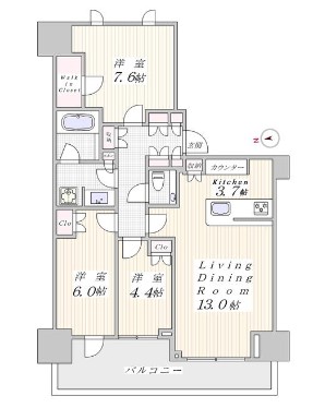 【ブランズ麻布狸穴町の間取り】