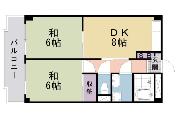 京都市左京区岩倉忠在地町のマンションの間取り