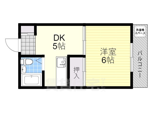 京都市山科区大宅御供田町のマンションの間取り