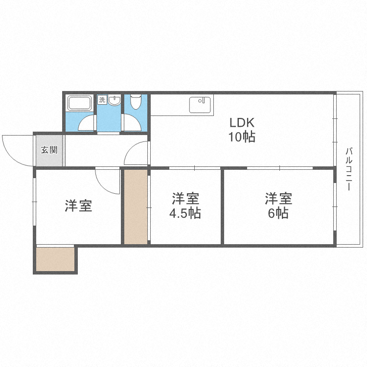 札幌市白石区南郷通のマンションの間取り