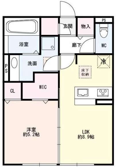 栗東市岡のアパートの間取り