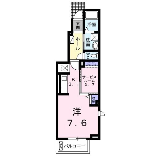 北九州市小倉南区津田のアパートの間取り