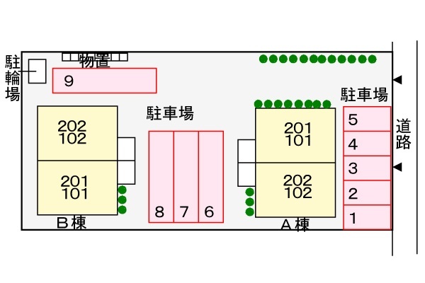 【ベルソレイユ壱番館の駐車場】