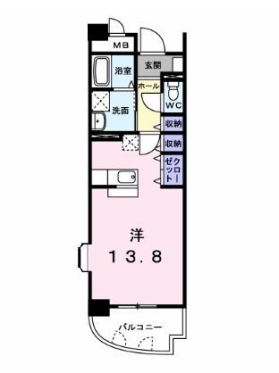 岡山市東区上道北方のマンションの間取り