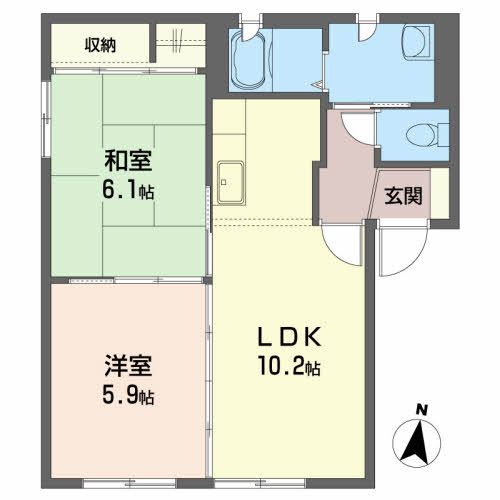 滝沢市大釜風林築23年の間取り