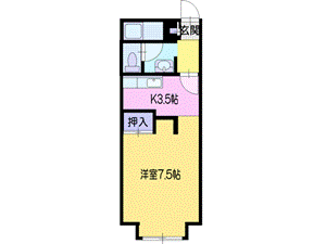 江別市文京台東町のマンションの間取り