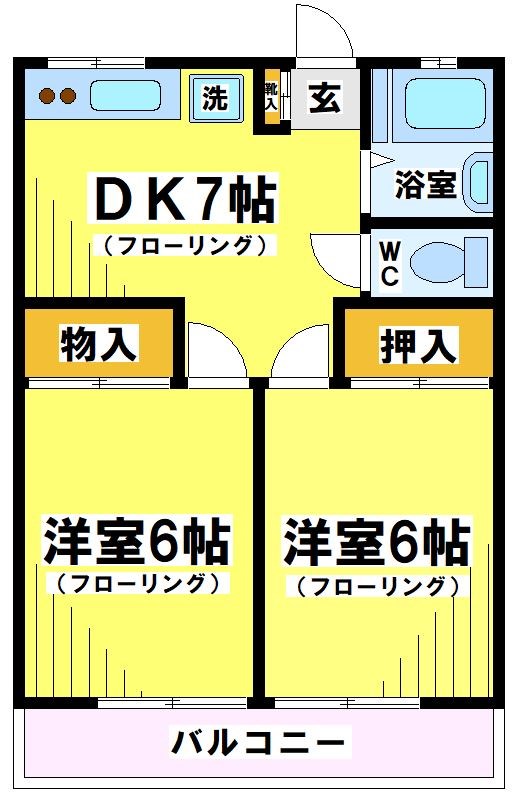 府中市分梅町のマンションの間取り