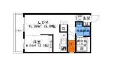 名古屋市名東区扇町のアパートの間取り