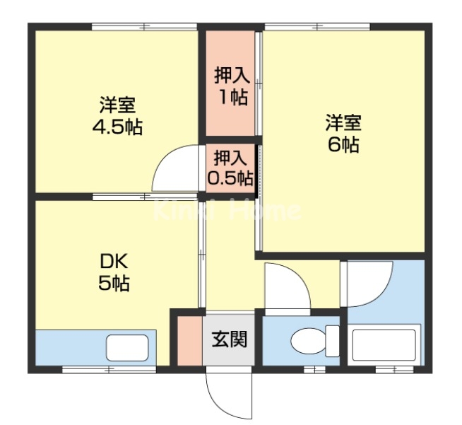 和歌山市毛見のマンションの間取り