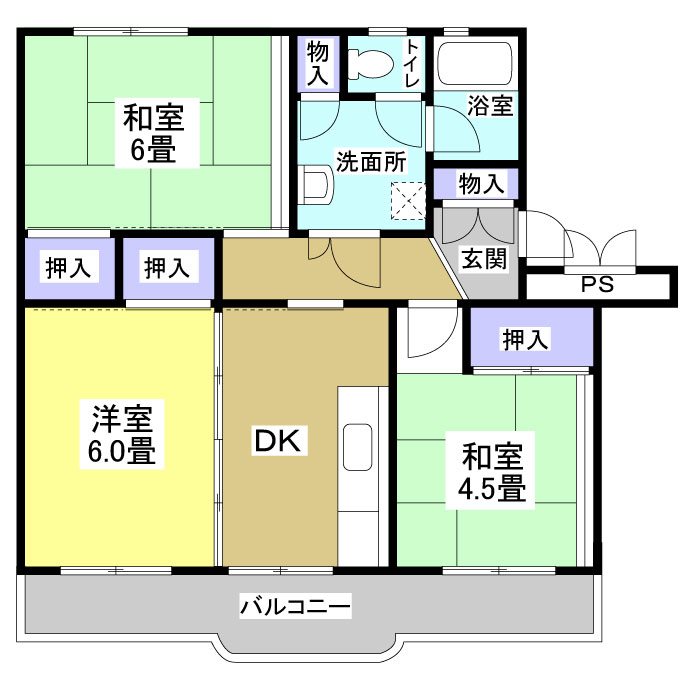 磐田東新町団地1号棟1号棟の間取り