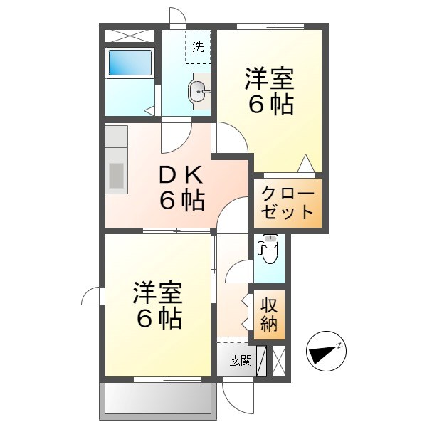 佐久市瀬戸のアパートの間取り