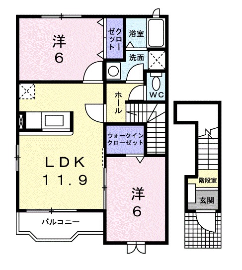 アプローズ　ヴィラIIの間取り