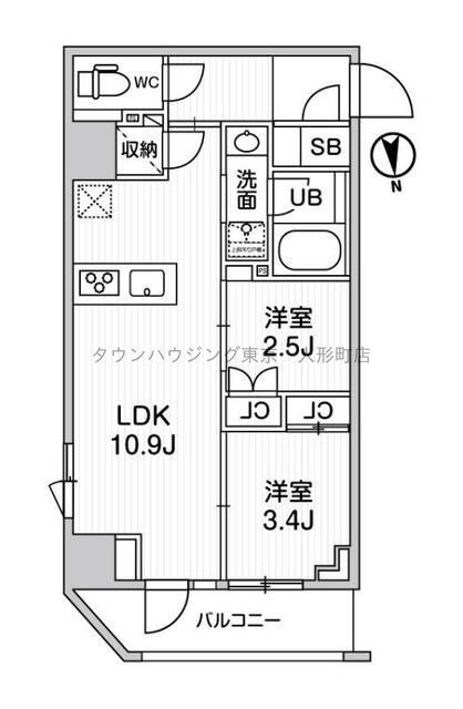 【台東区小島のマンションの間取り】