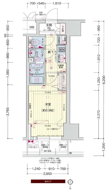 プレサンス堺筋本町駅前シェルの間取り