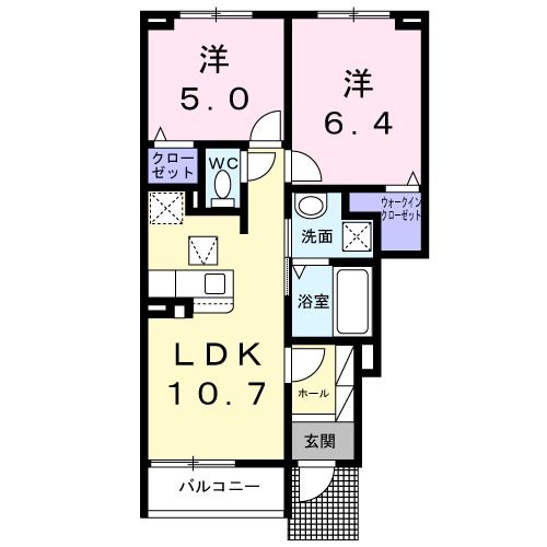 八代市田中北町のアパートの間取り