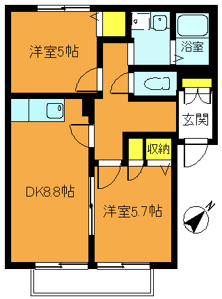 志木市上宗岡のアパートの間取り