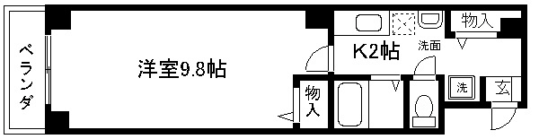 京都市下京区神明町のマンションの間取り